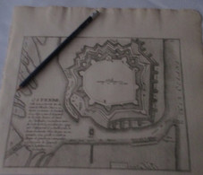 Oostende - Oude Kaart Sanderus - 1735 - Fortificaties - Cartes Topographiques