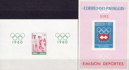 Olympia-Blocks Rom 1960,Innsbruck 1964 Paraguay Block A28+Bl.49 ** 39€ Imperf. Ms Blocs S/s Sport Sheets Bf Olympic - Winter 1964: Innsbruck