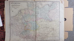 CARTE EUROPE CENTRALE POUR SUIVRE OPERATIONS MILTAIRES-GUERRE 1870-LUXEMBOURG-ALLEMAGNE-BOHEME-MONROCQ  PARIS - Otros & Sin Clasificación