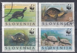 SLOVENIA 131-134,used,turtles - Gebraucht