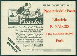 BUVARD CORECTOR Repiqué Librairie FALCOZ Paris 16 Tb - Stationeries (flat Articles)