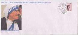 India  2010  Mother Teresa  Birth Centenary  Special Cover  # 83292  Inde Indien - Mother Teresa