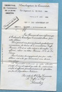 ENVELOPPE 1902 CACHET IMPRIMES 1 PARIS PP 20 - TRIBUNAL DE COMMERCE DE LA SEINE - HOMOLOGATION DE CONCORDAT - Cartas Civiles En Franquicia