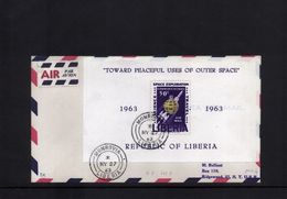Liberia 1963 Raumfahrt / Space Block Interesting Letter - Afrique