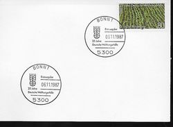 ALLEMAGNE    Carte FDC 1987  Contre La Faim Dans De Le Monde - Contre La Faim