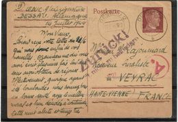 IIGM - CORRESPONDANCE D'UN PRISONNIER DE GUERRE JUILLET 1944 - Guerre Mondiale (Seconde)