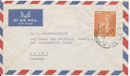 India Air Mail Cover Sent To Germany 10-2-1959 Single Franked Horse - Poste Aérienne