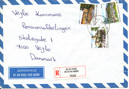 Greece Registered Air Mail Cover Sent To Denmark 3-10-1994 - Storia Postale