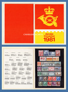 DENMARK 1981 PRESENTATION PACK FOR THE YEAR COMPLETE U.M. - Full Years