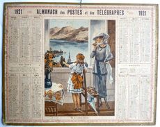 CALENDRIER De L'AISNE 02 -  ALMANACH DES POSTES 1921 - PAR LA FENETRE OUVERTE - Formato Grande : 1921-40