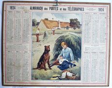 CALENDRIER De L'AISNE 02 -  ALMANACH DES POSTES 1924 - BIEN GARDE - JL BEUZON - Grand Format : 1921-40