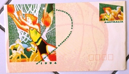 AUSTRALIE Basket Ball, Entier Postal Illustré (postal Stationary) Emis En 1994 Neuf. Championnat Du Monde Basket Feminin - Basketball
