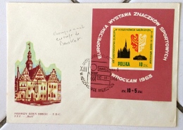 POLOGNE Basket Ball, FDC, Enveloppe 1er Jour Yvert BF 37; CHAMPIONNAT D EUROPE DE BASKET 1963 - Basket-ball