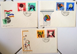 POLOGNE Basket Ball, FDC, Enveloppe 1er Jour Yvert N° 1284/89 CHAMPIONNAT D EUROPE DE BASKET 1963 - Basketbal