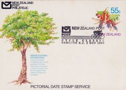 NEW ZEALAND:1990:Not Travelled Postal Stationery:FLORA,TREE,” FUCHSIA EXCORTICATA ” CYCLING,»Cycle Classic & - Interi Postali