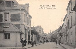 95-BEAUMONT-SUR-OISE- RUE DE PARIS ET LA POSTE - Beaumont Sur Oise