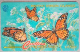 BVI Phonecard US$10 Butterflies 91CBVB English Rev - Jungferninseln (Virgin I.)