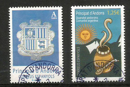 Homenaje A La Comunidad Argentina En Andorra.  2 Timbres Oblitérés 1 ère Qualité - Used Stamps