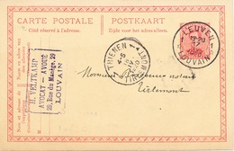 429/25 - Entier Postal Petit Albert Cachet FORTUNE à Etoiles LEUVEN 1 En 1920 - Cachet Avocat Veltkamp - Cartes Postales 1909-1934