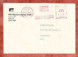 Brief, Absenderfreistempel, Ilka VEB Maschinenfabrik, 50 Pfg, Halle 1990 (39605) - Machine Stamps (ATM)