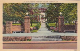 South Carolina Anderson Entrance To Anderson College - Anderson