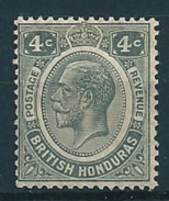 Britisch Honduras 1922/33  G V  4 C Grau   Mi-Nr. 93  Falz * MH - British Honduras (...-1970)