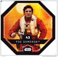 STAR WARS 2015 Vignette Jeton Image Carte LECLERC Disney Numéro 43 POE DAMERON - Episode I