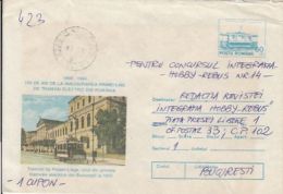 63315- PIPPER-LIEGE ELECTRIC TRAMWAY IN BUCHAREST, COVER STATIONERY, 1995, ROMANIA - Tramways