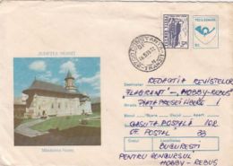 63350- NEAMT MONASTERY, CHURCH, ARCHITECTURE, COVER STATIONERY, 1993, ROMANIA - Abbeys & Monasteries