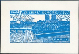 Jelzés Nélkül: Ex Libris Kongresszus Párizs 1962. Klisé, Papír, 7,5x11 Cm - Other & Unclassified