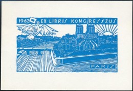 Jelzés Nélkül: Ex Libris Kongresszus Párizs 1962. Klisé, Papír, 7,5x11 Cm - Otros & Sin Clasificación