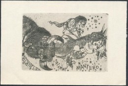 Jelzés Nélkül: Ex Libris Gianni Mantero, Rézkarc, Papír, 11×7,5 Cm - Otros & Sin Clasificación