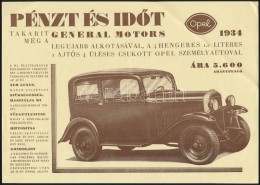 1934 General Motors Opel Reklám 24x18 Cm - Unclassified