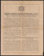 Cca 1920 Magyar Nemzeti Szövetség: Pártatlan Nemzetközi Bizottság Vizsgélja... - Unclassified