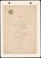 1906 Bp., Menükártya Dombornyomott, Aranyozott Díszítéssel - Unclassified