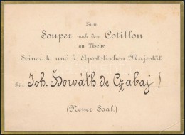 1906 Meghívó Ferenc József Császár Asztalához Udvari Bálra,... - Sin Clasificación