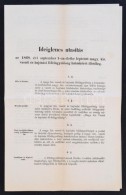 1868 Ideiglenes Utasítás Az 1868. évi Szeptember 1-én életbe Léptetett... - Ohne Zuordnung
