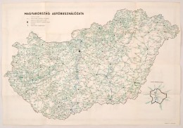 Cca 1950 Magyarország Autóbusz-hálózata, IBUSZ Térkép, Athenaeum... - Altri & Non Classificati