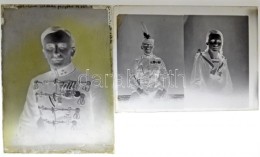 Cca 1930 Katonák, Tisztek Kitüntetésekkel, 13 Db Vintage üveglemez Negatív A... - Altri & Non Classificati