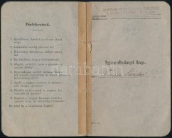 1938 Komárom, Igazolványi Lap Tartalékos Gyalogsági Katona Részére, M.... - Other & Unclassified