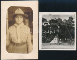 Cca 1930 Cserkészlány és Cserkésztábor Fotója / Girl Scout And Scout Camp... - Movimiento Scout