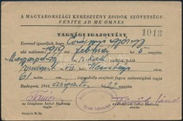 1944 A Magyarországi Keresztény Zsidók Szövetsége Tagsági... - Other & Unclassified