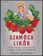 Cca 1935 Pál György (1906-1986): Szamóca LikÅ‘r, Italcímke, Hangya Ipar Rt. Budafok,... - Pubblicitari