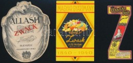 Cca 1930-1940 3 Db Zwack Italcímke: Allash KettÅ‘s Kömény, Császár Liqueur, 7x3... - Advertising