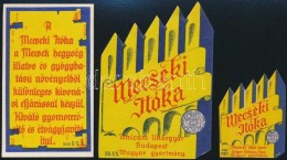 Cca 1938 Mecseki Itóka Italcímke, 3 Db, Unicum LikÅ‘rgyár, Geiger Kálmán, 5,5x4... - Advertising