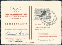 1964 Ludwig Leimer Svájci Alpesi SízÅ‘ Aláírása Olimpia FDC-n / Autograph... - Autres & Non Classés