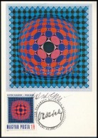 1982 Victor Vasarely Vega Sakk C. Képét ábrázoló  CM (Carte Maximum)... - Sonstige & Ohne Zuordnung