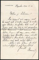 Dr.Zerkowitz Imre (1867 - 1933) Jogász Saját Kézzel írt Levele... - Autres & Non Classés