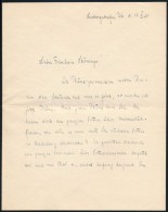 1928 Friedrich Voelcker (1872-1955) Sebész Orvos Saját Kézzel írt Levele ... - Unclassified