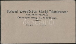 Cca 1930 Budapest SzékesfÅ‘városi Községi Takarékpénztár Rt.... - Unclassified